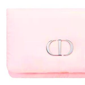 Dior Beauty Pink Puffy Logo Clutch Make Up Bag Pouch Authentic New
